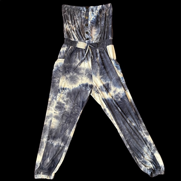 205 cooling Pants - Blue Tie Dye Jumpsuit